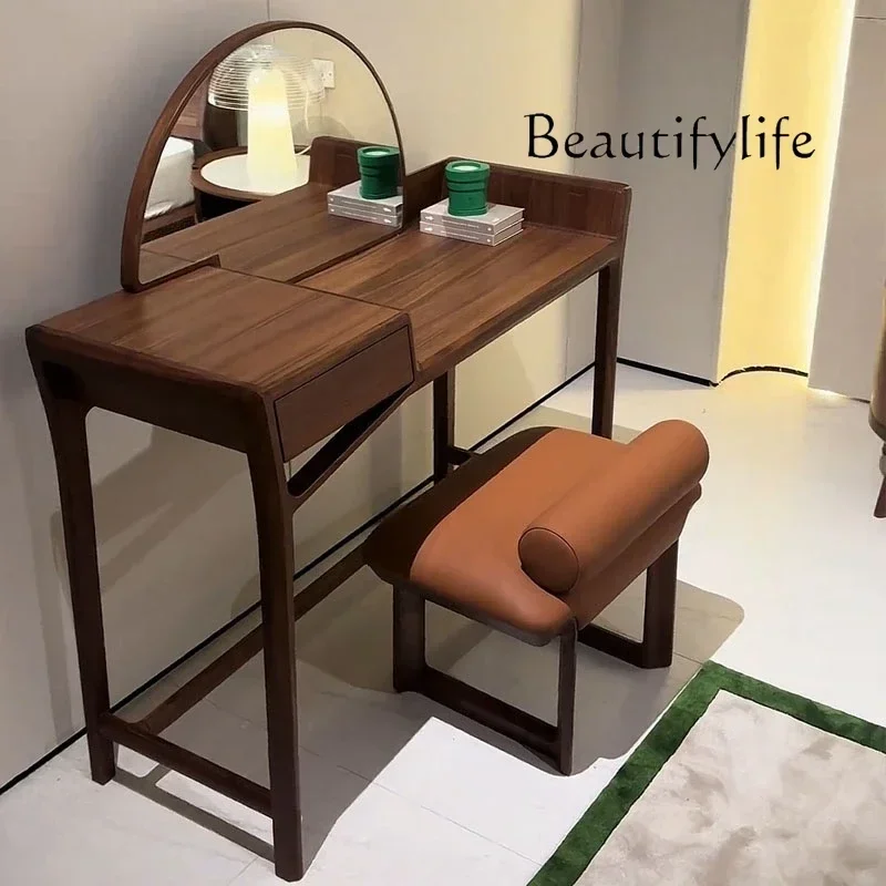 AA X 심플 서랍 화장대 북유럽 스타일 브라운 원목 모던 메이크업 화장대 침실 유럽풍 화장대 가구