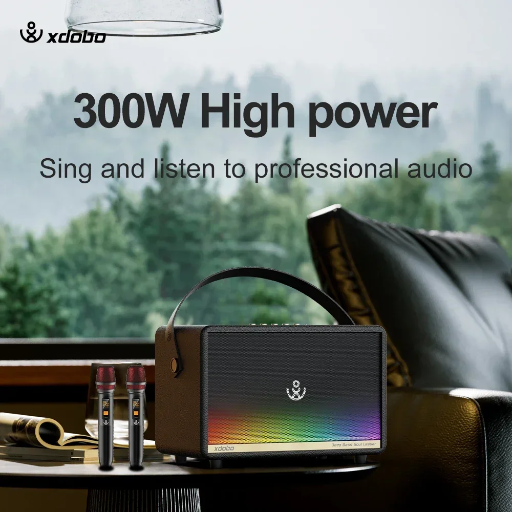 

300W High Power Bluetooth Speaker Home Karaoke Soundbox Long-lasting Battery Life Guitar Instrument Input Subwoofer with AUX TWS