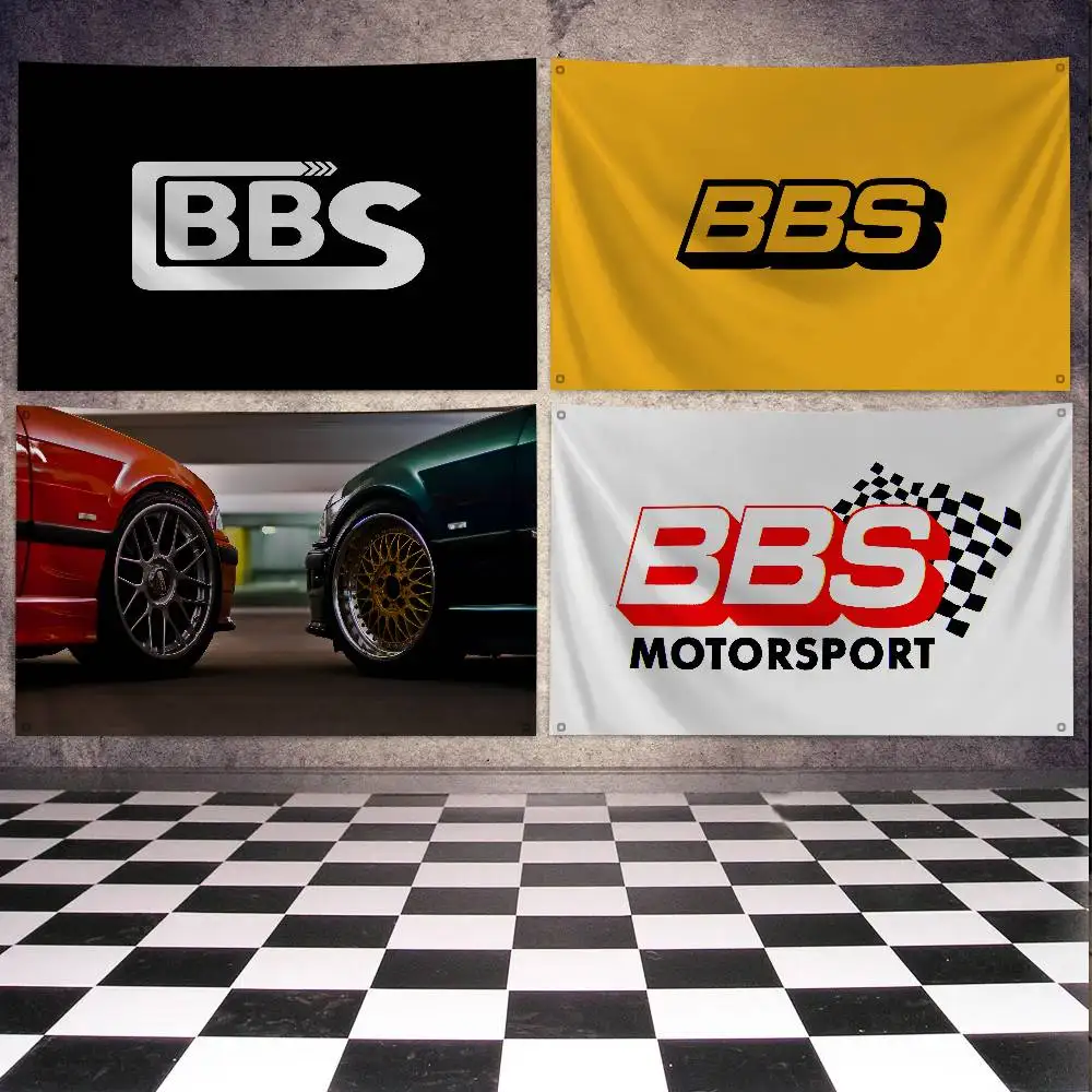 Super Cool B-BBS Automative Flag Banners Four Hole Flag Polyester Outdoor Decor Room Aesthetic