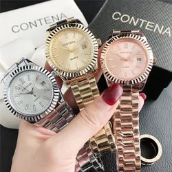 Luxury Stainless Steel Women Quartz Watches Top Brand Ladies Wristwatches Fashion Elegant Rose Gold Watches Women orologio donna