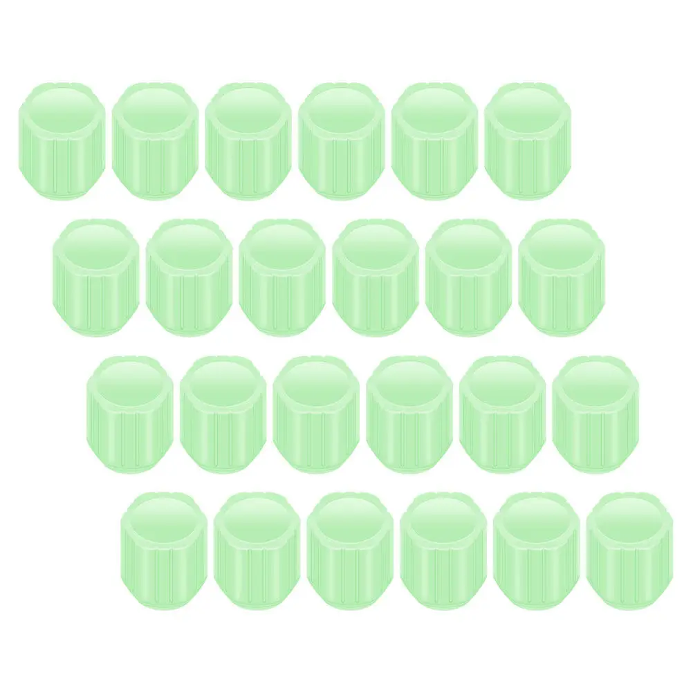 24Pcs Night Glow Valve Caps Car Tire Stem Dust Covers Glowing Tyre Air Nozzle Protective Caps Automotive Accessories