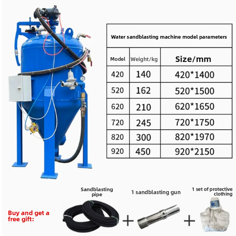 400L Portable Wet Sandblasting Machine 25-30m/h Manual Abrasive Cleaning Sand Pump Steam Equipment