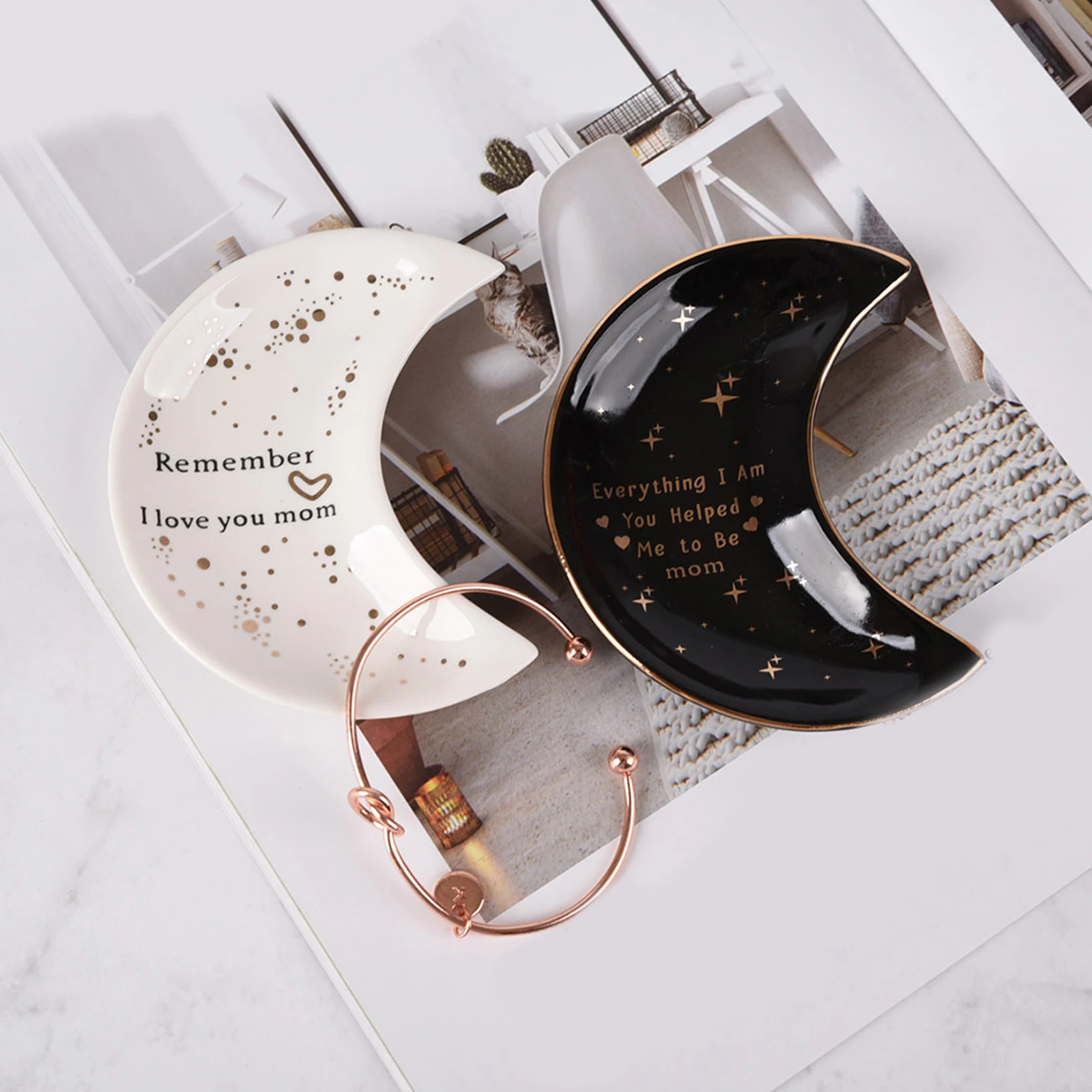 1Pcs Ceramic Storage Tray White Creative Jewelry Cosmetics Organizer for Home Kitchen Wedding Party Multipurpose Decorative