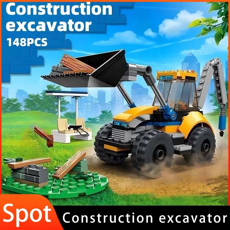

Suitable for City series City engineering construction excavator building block toy boys and children assembling Christmas gifts