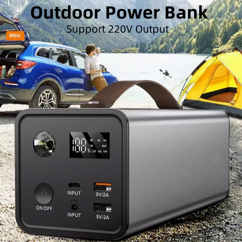 

Outdoor Camping Power Bank 30400mAh 200W Fast Charging Dual USB Powerbank Portable Charger with 220V AC Output for Laptop ipad