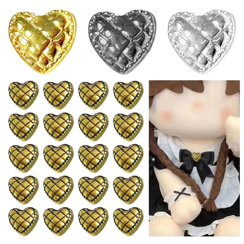 20 piezas de 6mm con botones en forma de corazón para muñeca, hebillas de abrigo ultrapequeñas hechas a mano, para zapatos, DIY, 1/6