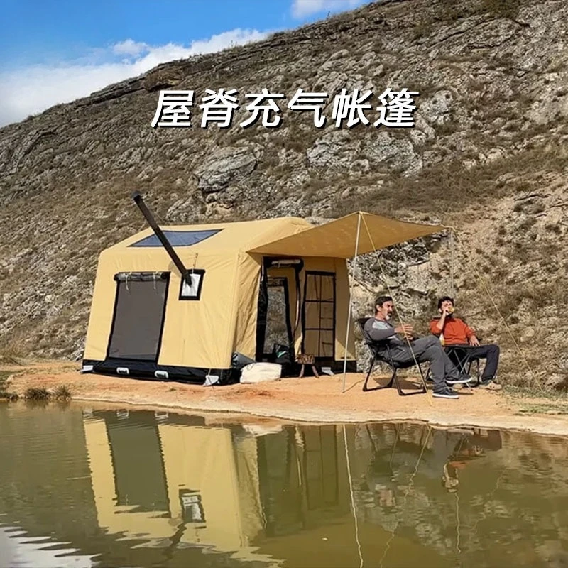 

Roof inflatable tent outdoor multi-person rainproof camping tent foldable