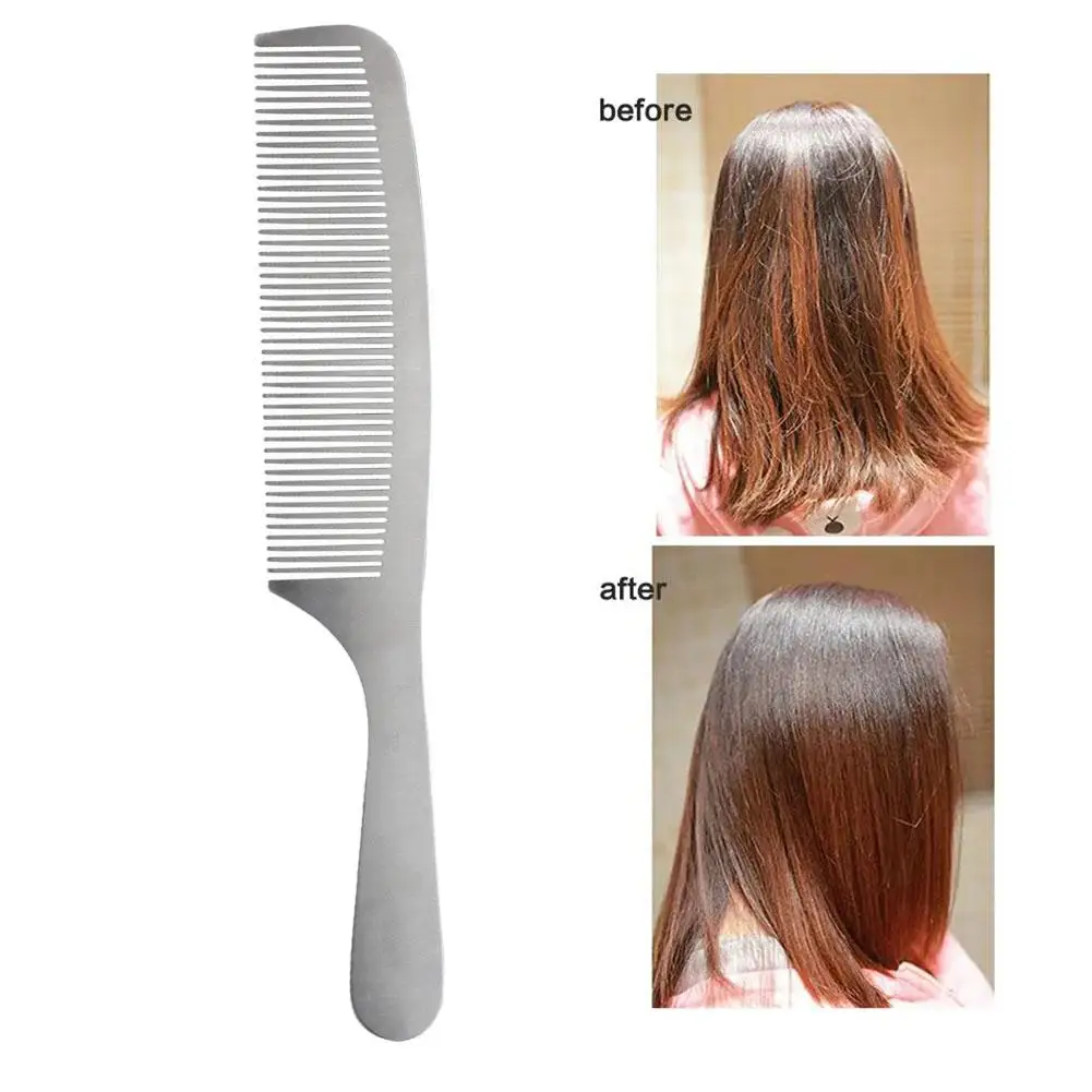 MJ Aço Inoxidável Rato Cauda Comb Set, Metal Cauda Combs, Prata, Corte Fino, Cabeleireiro