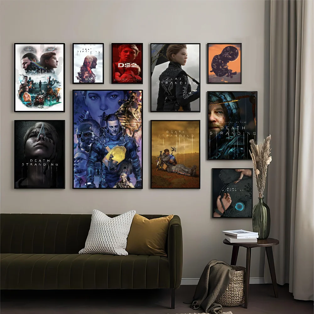 

Game TV Death Stranding Vintage Posters Sticky Whitepaper Sticker DIY Room Bar Cafe Room Wall Decor