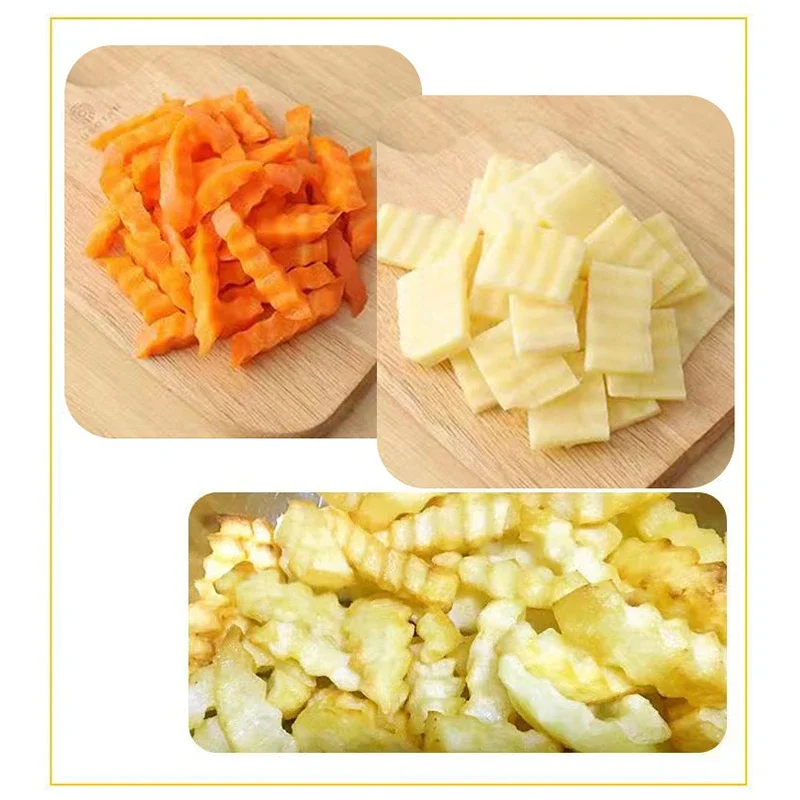 1PC Carrot cutting machine  French fries wave pattern slicer Stainless steel potato waveform French fry slicer  Kitchen tools