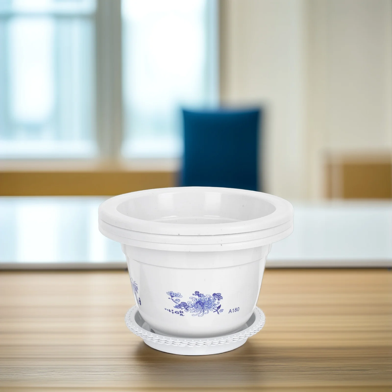 

3Pcs Round Green Plant Flower Pot Plastic Planter Balcony Succulent Storage Indoor Plant Pots Flower Pots Balcony Planter