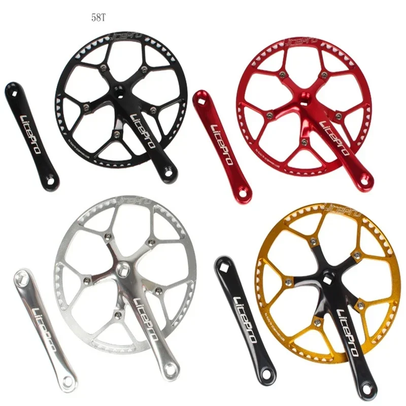 Litepro Ultralight Aluminum Alloy BMX 130mm Chainring And 170mm Crank Folding Bike Chainwheel 45-58T