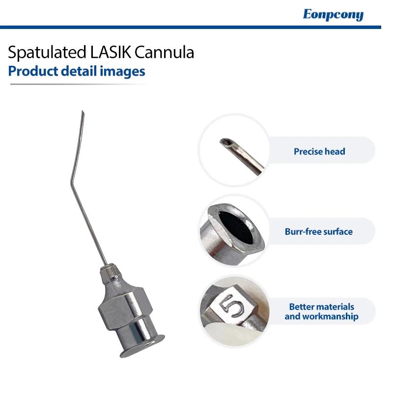 Spatulated LASIK Cannula Ophthalmic Micro Surgical Instrument for LASIK Corneal Refractive Eye Surgery