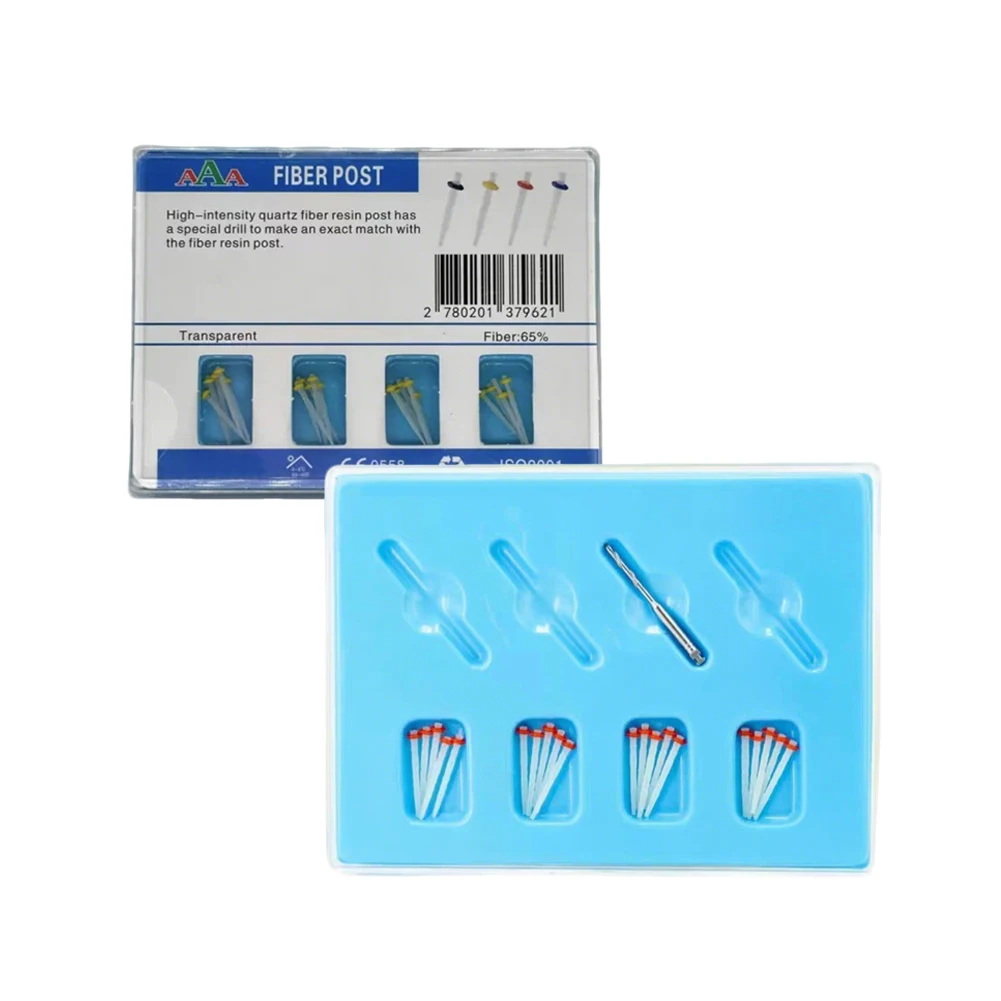 

5 Boxes Dental Fiber Posts Straight Screw Quartz Glass Fiber Resin Post Drill Kits Teeth Restorative Root Canal Filling Material