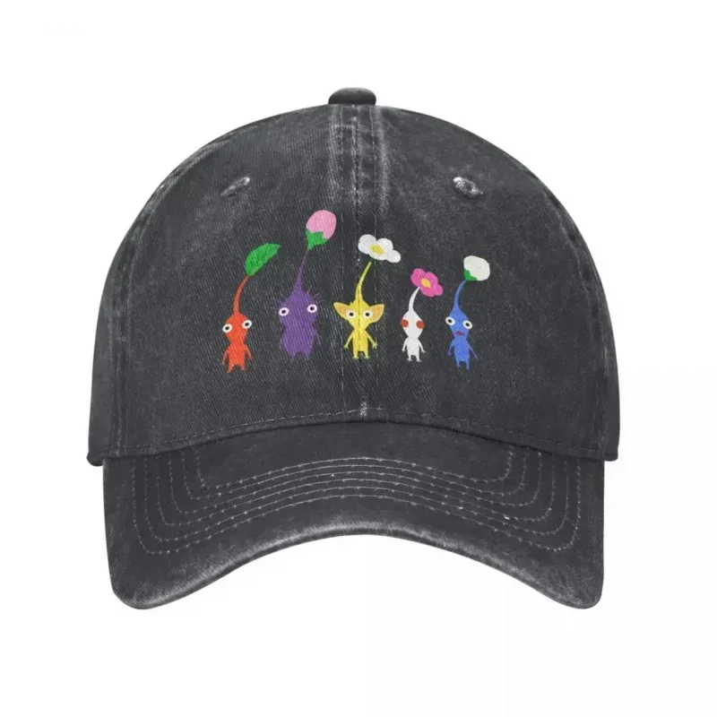 

Y2K Cute Pattern Blue Dad Pikmin Game Cowboy Hat Hats Peaked Cap For Women Shade The Sun Snapback Caps Family