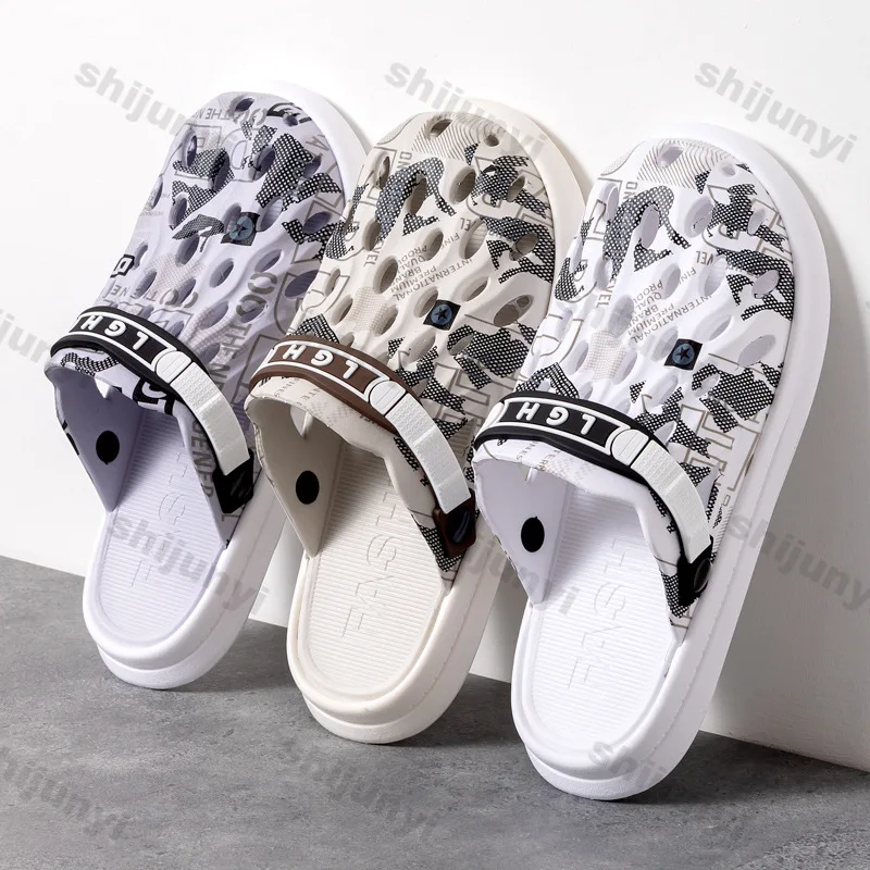 

Мужские сандалии, летние нескользящие дышащие пляжные туфли на мягкой подошве, увеличивающие рост, легкие удобные модные тапочки без шнуровки