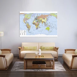 225*150cm The World Political Map In Russian Large Wall Art Poster Vinyl Canvas Painting Home Decor Children School Supplies