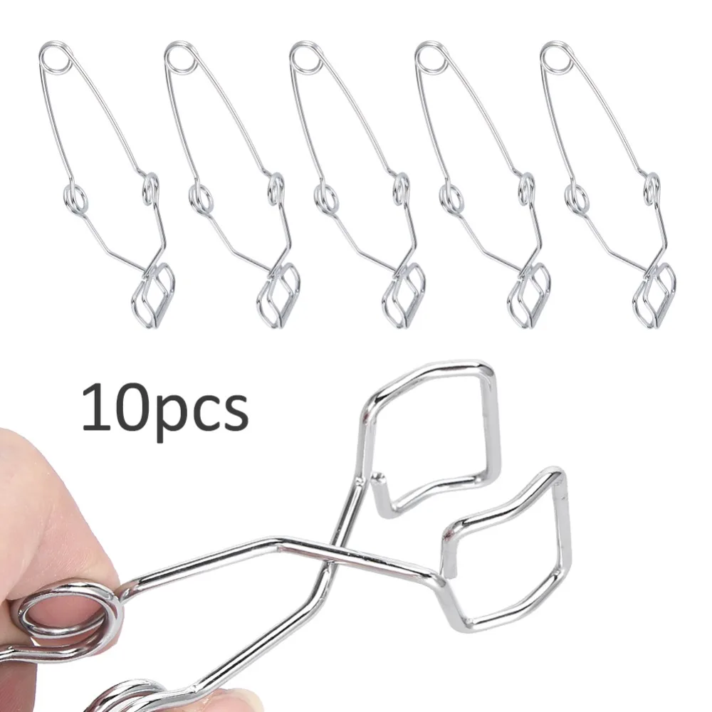 10Pcs Metal Made Test Tube Clamp Lightweight Handheld Type Metal Test Tube Holder Large Size Spring Loaded Large Lab Tube Clip