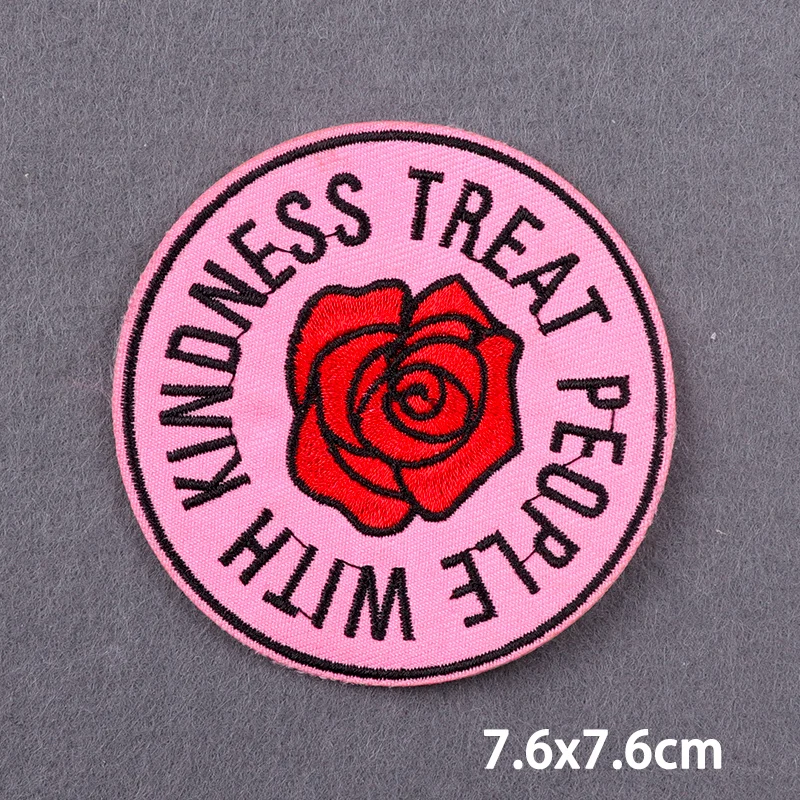 Girl's Power Stickerei-Aufnäher für Kleidung, Kindness Bügel-Aufnäher für Kleidung, Blumen, Buchstaben, schmelzbarer Aufnäher, Applikationsdekoration – Detail 40