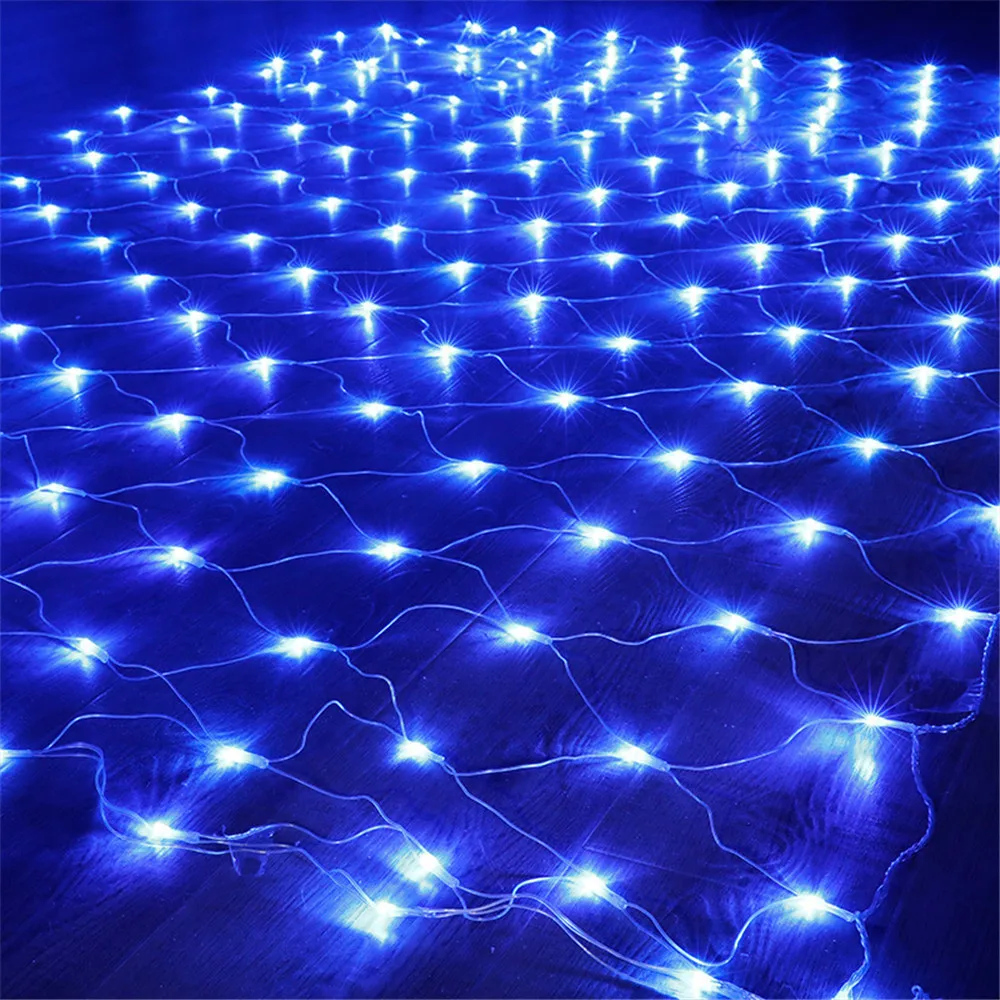 LED Net Mesh Fairy String Light Garland Window Curtain Christmas Fairy Light Wedding Party Garland Light
