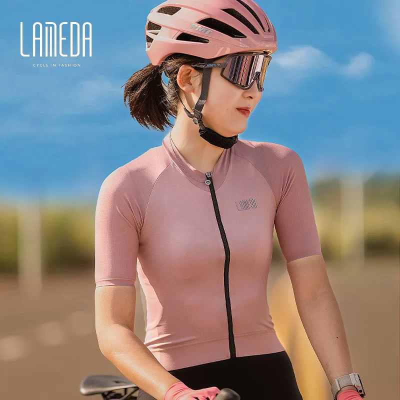 Lameda Women's Summer Sshort-sleeved Cycling Clothes Quick Drying Breathable Cycling Jersey With Pockets Cycling Accessories