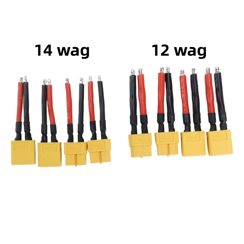 

2 пары/4 шт. разъема XT60 «мама» и «папа» с силиконовым проводом 12/14AWG для RC Lipo Battery Cable Drone