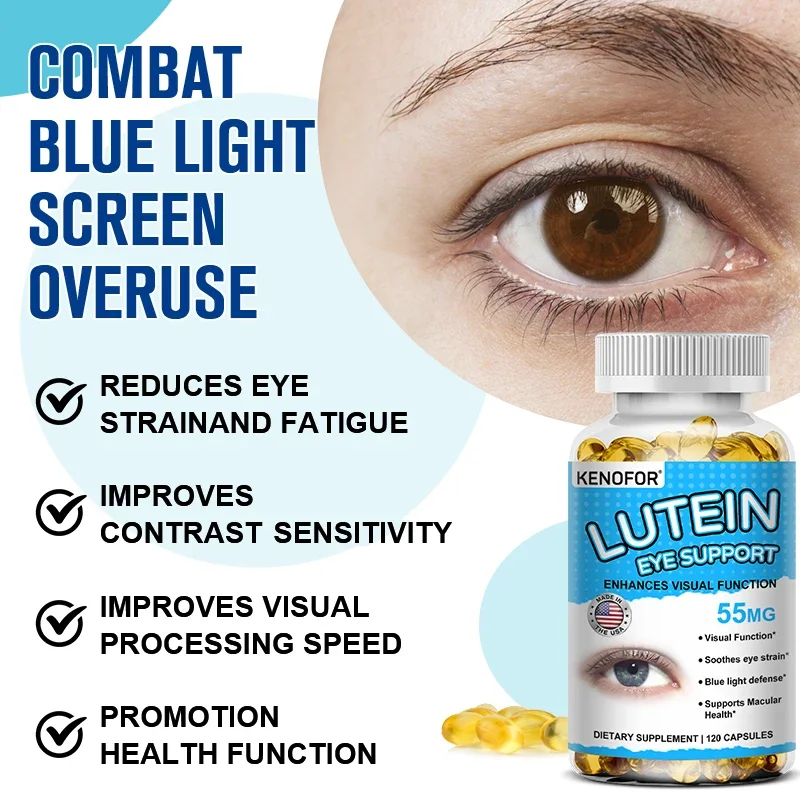 Lutein Capsules - Suitable for Eye Health, Relieving Eye Fatigue and Dryness, Preventing Myopia, and Enhancing Visual Function