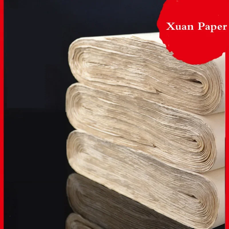 Chinese Calligraphy Paper Rice Paper For Painting Calligraphy Paper Half-Ripe Xuan Paper Handicraft Supplies Rough Straw Paper