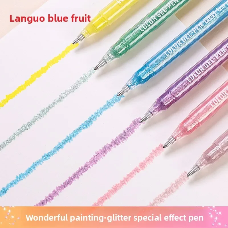 مجموعة أقلام تحديد لامعة قرطاسية كاواي لطيفة لتدوين الملاحظات وأقلام تحديد للوازم المكتبية المدرسية