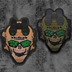 Soldier Headwear Night Vision Goggles PVC Patch, Skull Sticker Tactical Emblem Badges Decorative Applique