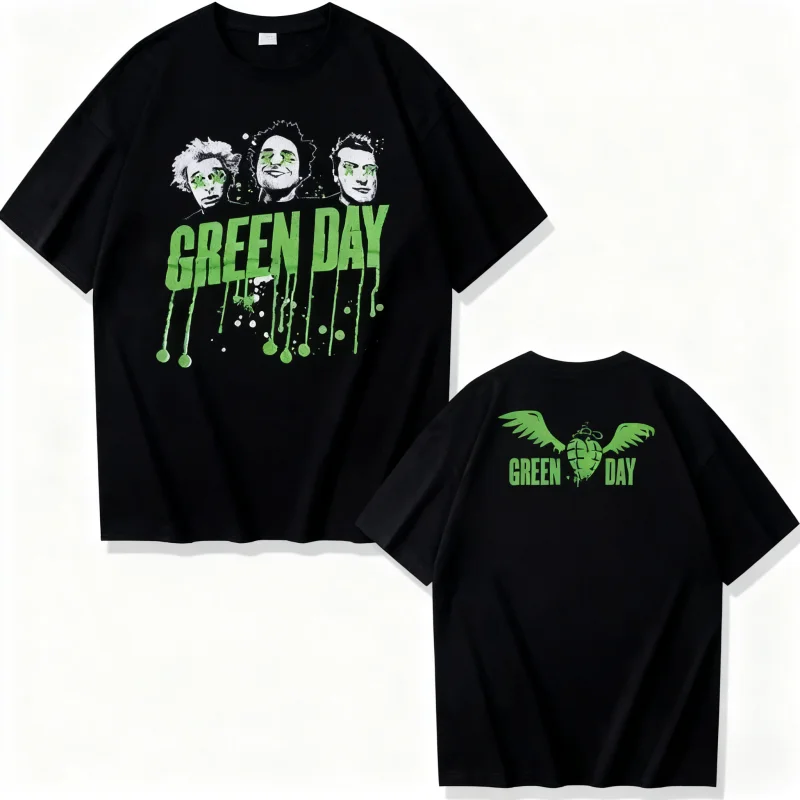 

Unisex Women Men Green Day The Saviors 2024 Tour Large Short Sleeve T-Shirt