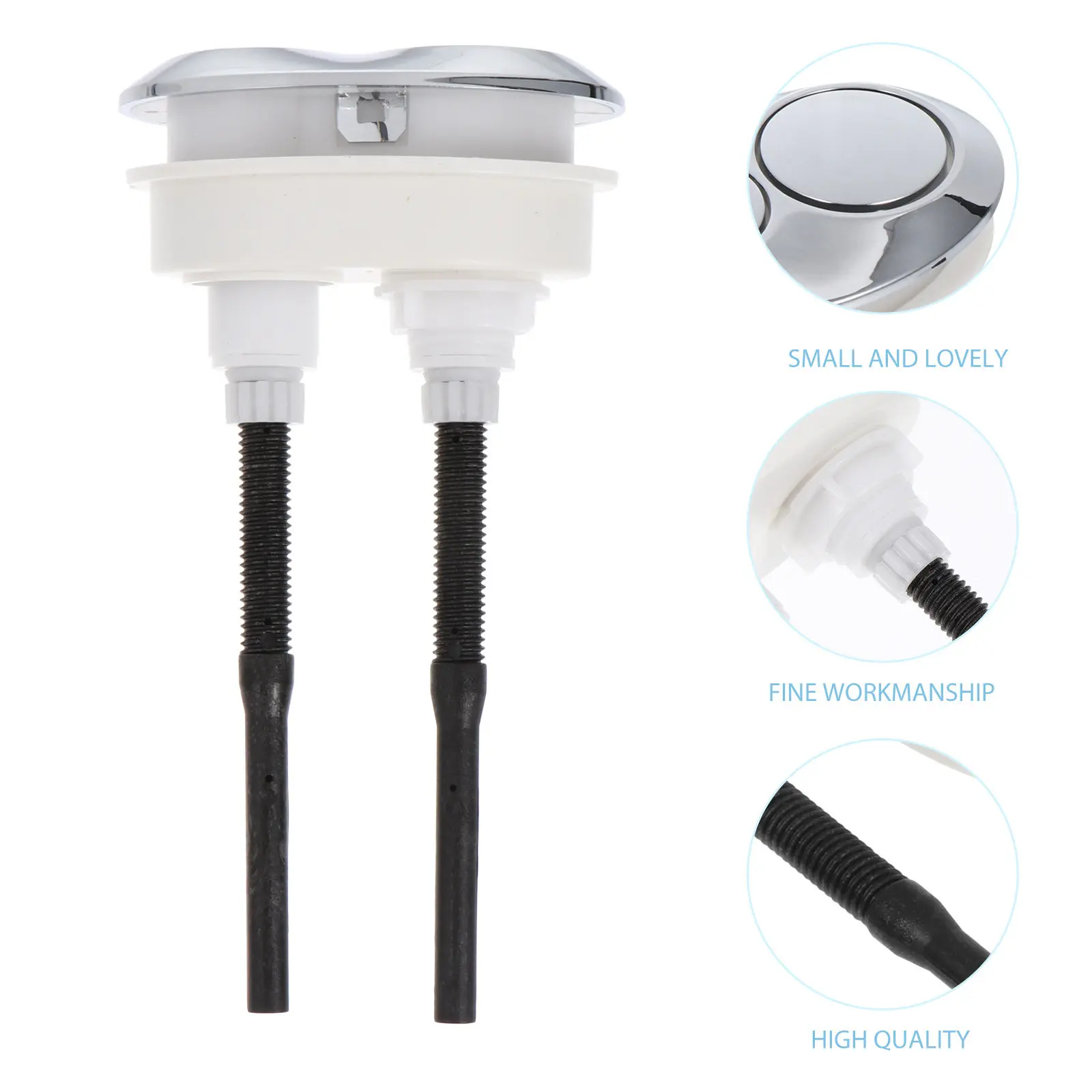 1Pcs Oval Toilet Tank Button Strong ABS Material Rustproof Electroplated Finish Simple Elegant Design for Home Office Hotel