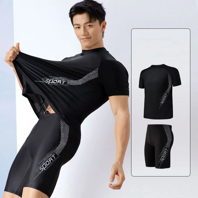 Men Women Sun Protection Professional WaterProof Surfing Swim Shirt Trunks Long Sleeve Quick-Dry Beach Athletic Bathing Suit