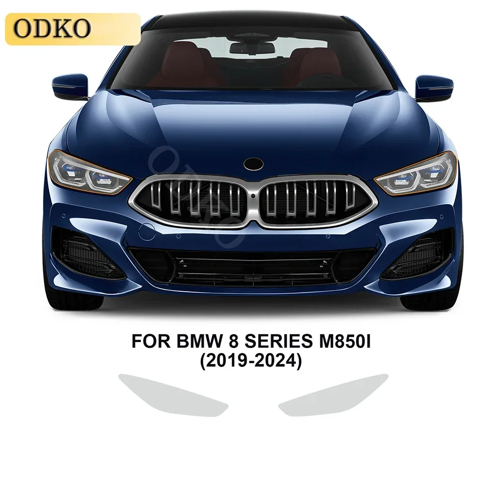 

2PCS Car TPU Front Headlights Protection Film Transparent PPF Sticker 8.5Mil For BMW M850i M840i 8 Series 2022-2024