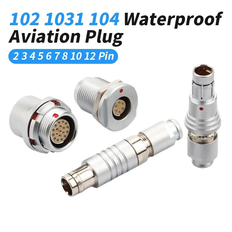 0F 1F Aviation Plug 2 3 4 5 6 7 8 10 12 Pin Compatible with Fischer 102 1031 104 Waterproof Vacuum Sealed Self-locking Connector