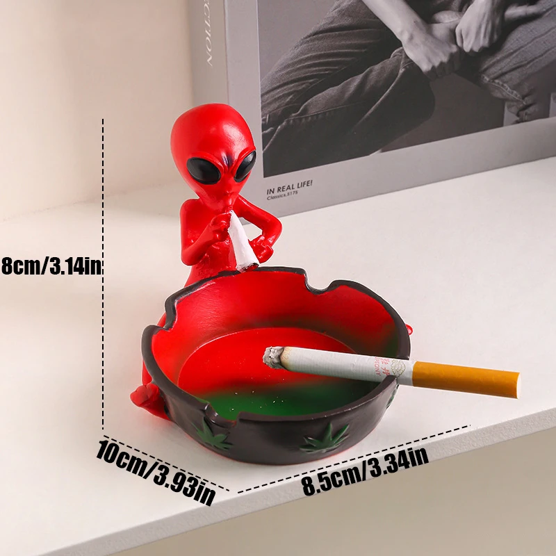 Creative Decoration Desktop Ashtray Resin Alien Container Home Office Bar Decoration Crafts Men's Smoking Accessories