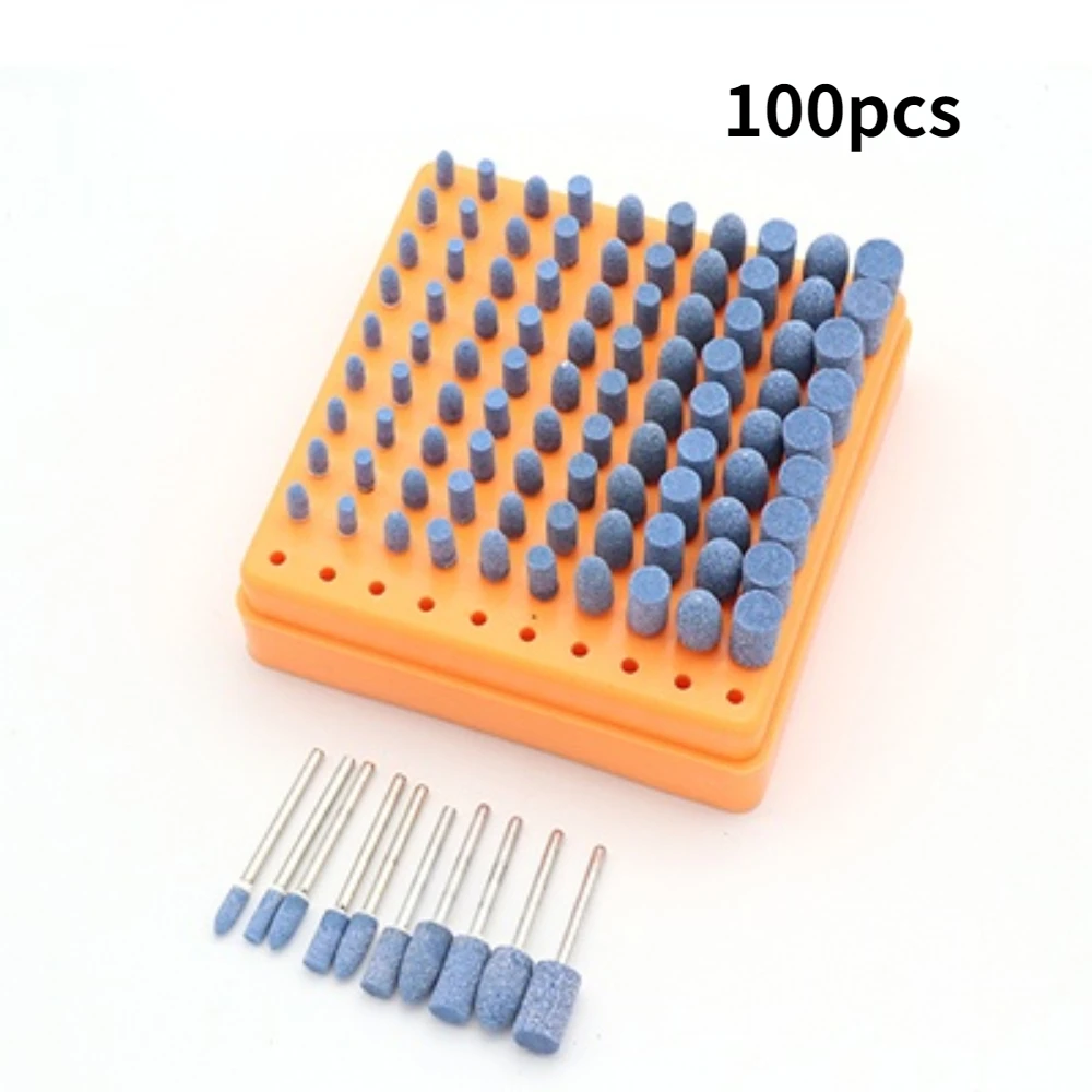 Blue Ceramic Grinding Head / Conical Cylindrical Zirconium Corundum Grinding Wheel Grinding Head /100pcs