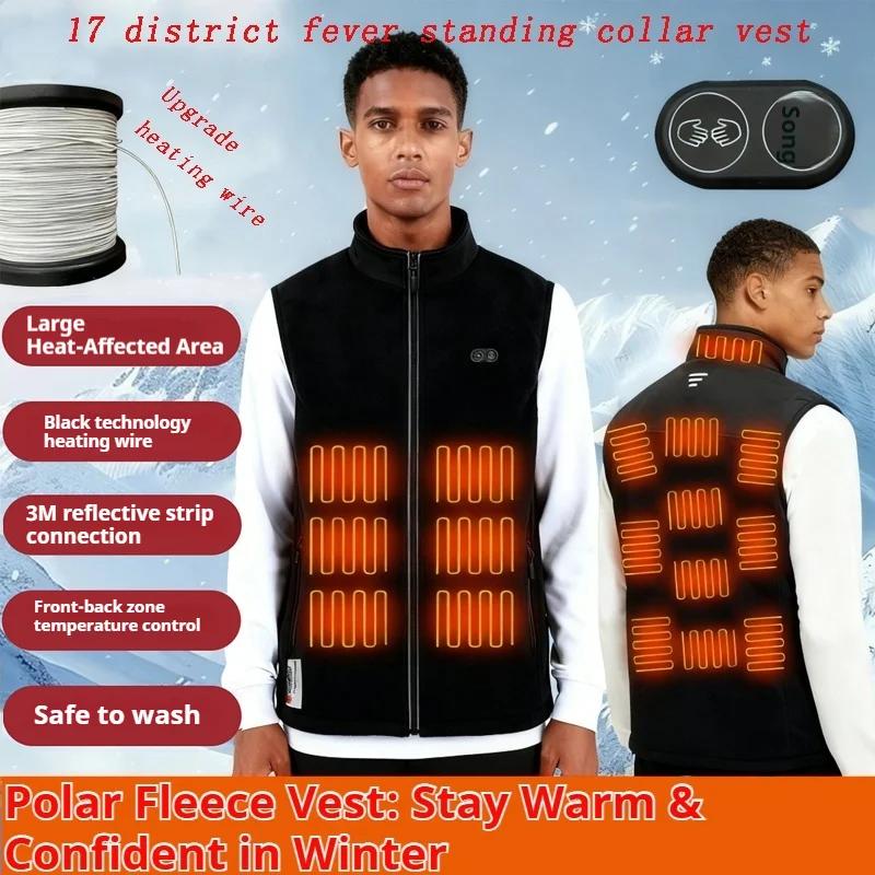 

New Intelligent Heated Warm Fleece Vest Men Women Winter Cold Resistance Heating Electric Warm Clothes Motorcycle Equipment