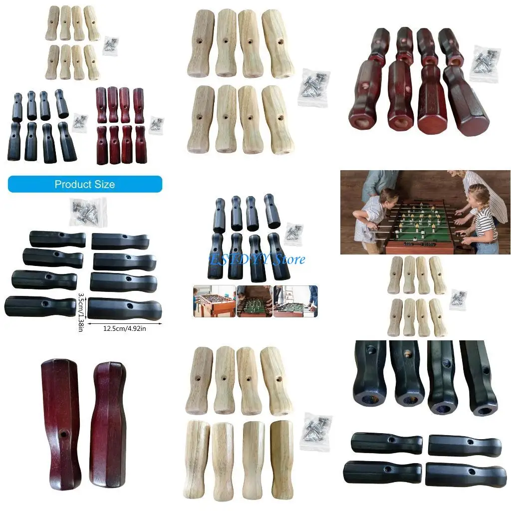 

G6DE 8Pcs Table Football Handle Table Soccer Replacement Handle Foosball Handle Grip Football Game Rod Handle Nonslip Designs