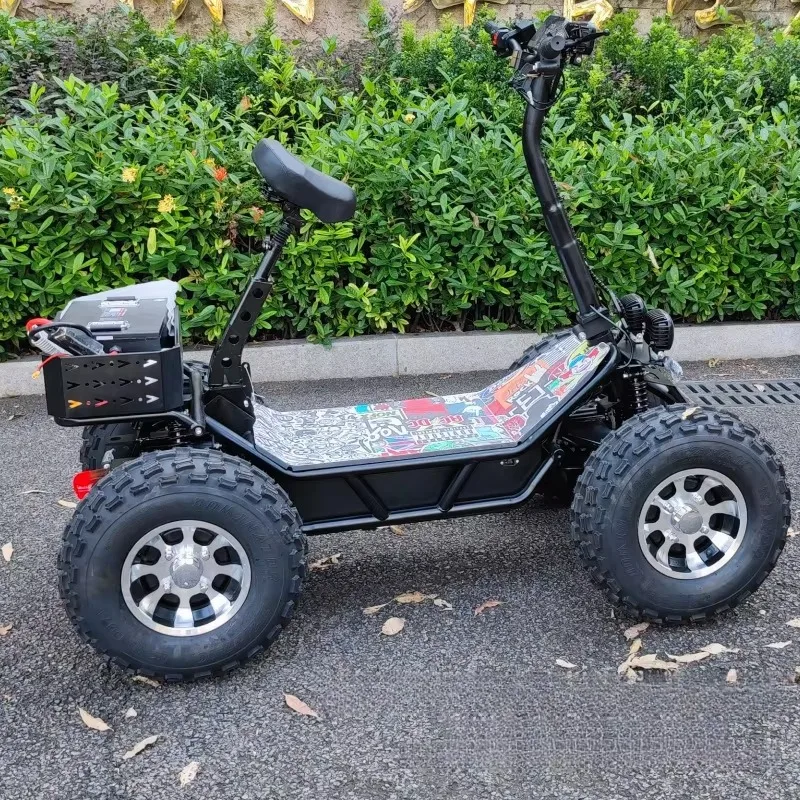 All-terrain four-wheel drive off-road motorized electric scooter adult high-power 12000W beach pedal shaft drive
