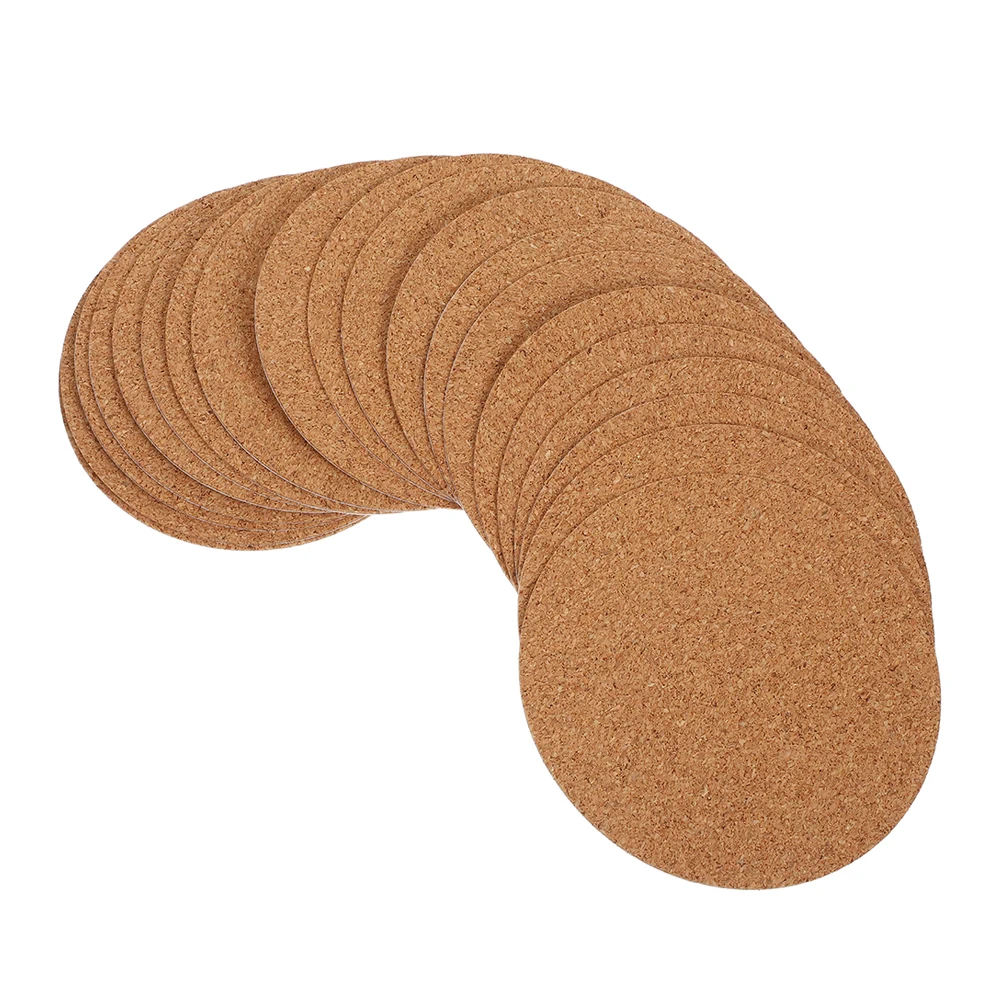 

25pcs Round Cork Gasket Soft Pads Anti Skid Vibration Isolation Heat Insulation Coasters Table Mats Easy Clean