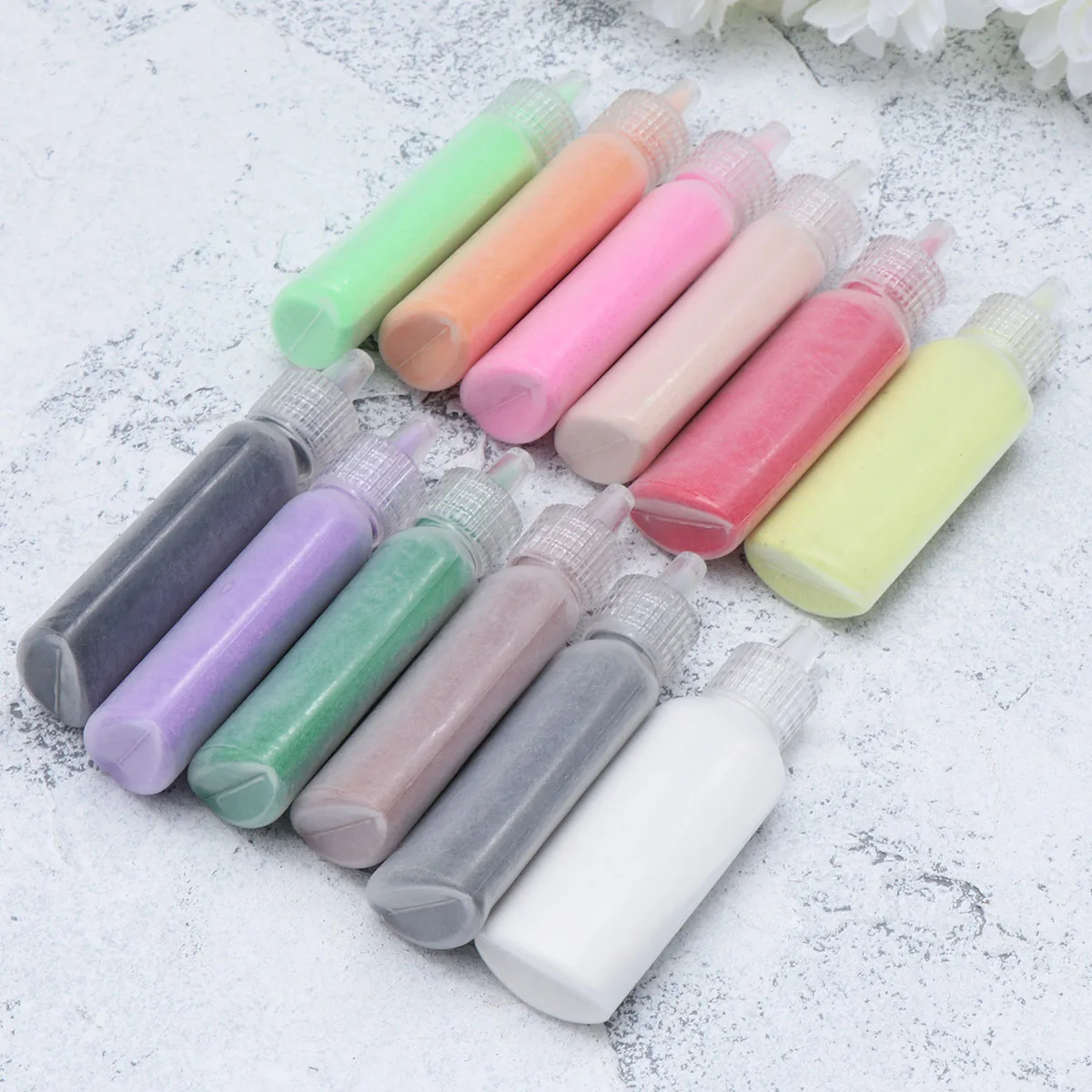 12 Pcs Colored Sand Material DIY Painting Materials Kid's Handmade Bottled Craft Gift for Kids Art Kits Children's Set