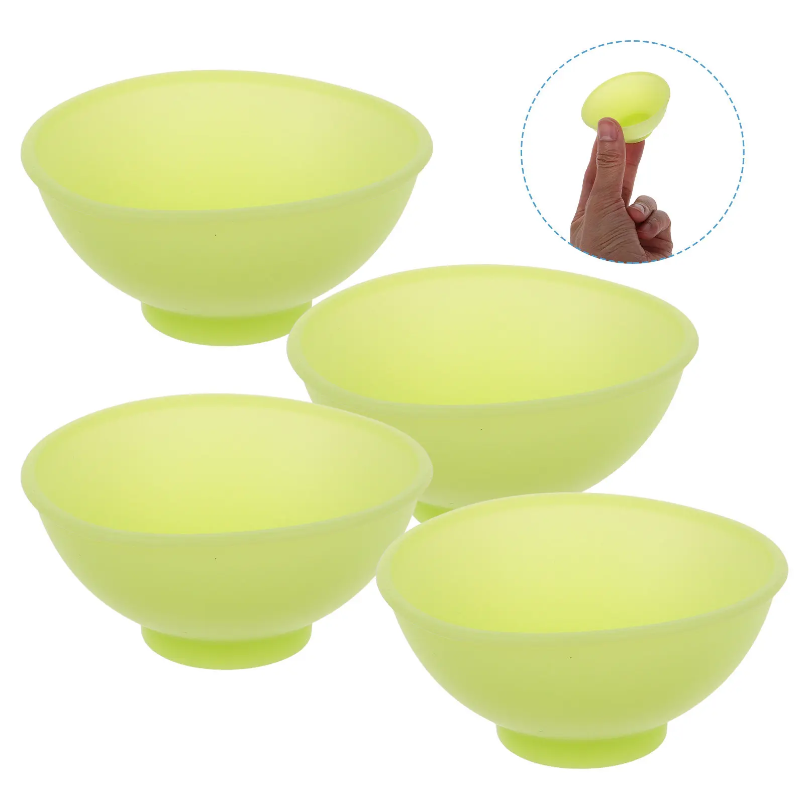 4Pcs Silicone Small Bowls Durable Multipurpose Silicone Mixing Bowls for Facial Mask DIY Prep Condiment and Kitchen Use