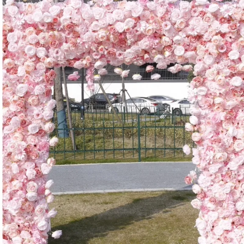 Simulation flower wedding arch flower wall background decoration outdoor site arrangement props rose wall fake flower art