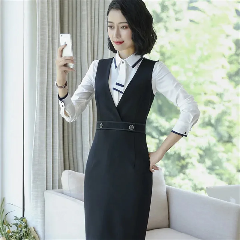 

High End Professional Suit Sleeveless Hip Hugging 2025 Spring Autumn Korean Version Dress Creates Elegant Solid Color Workwear