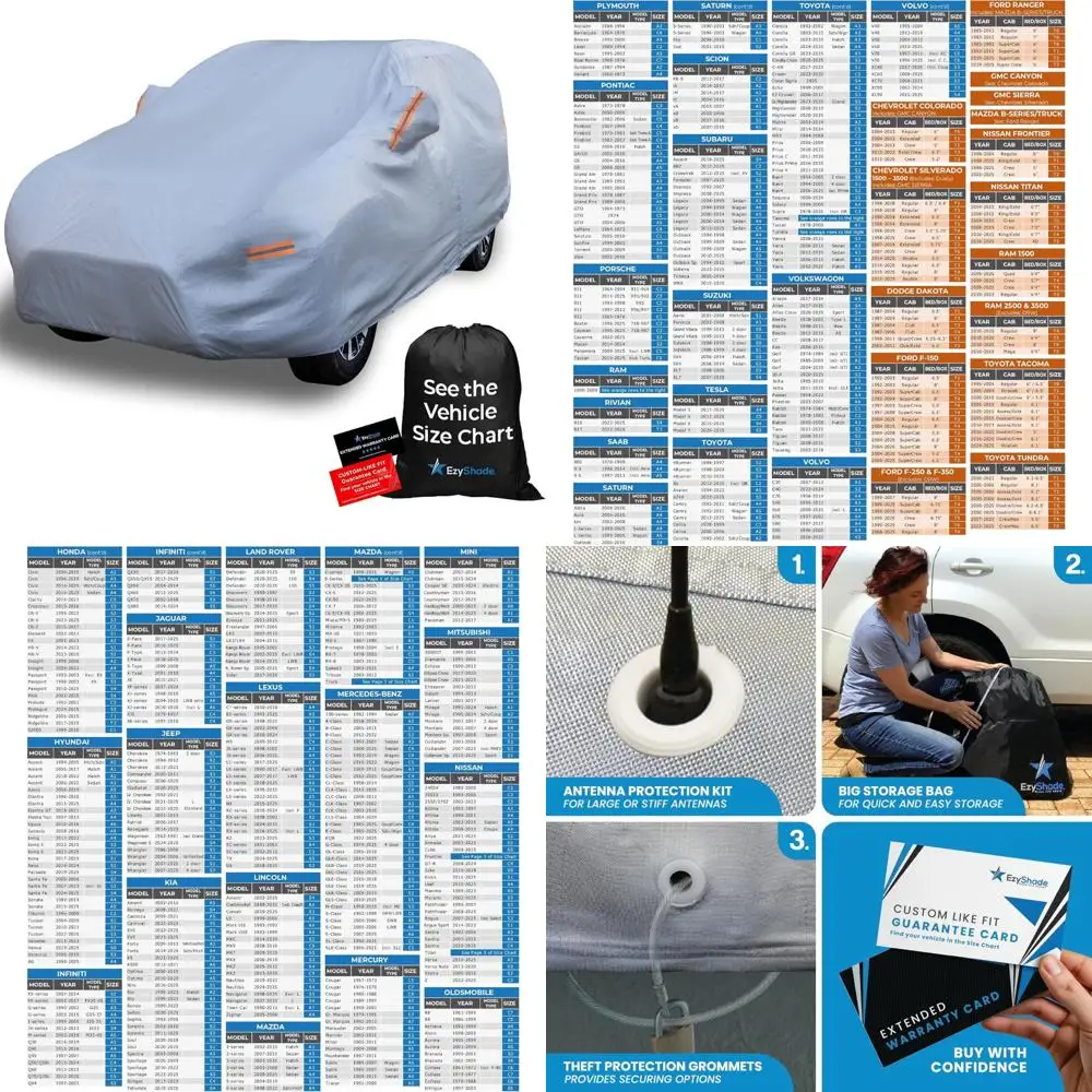 

Waterproof 10-Layer SUV Car Cover for All Weather Protection - Outdoor Full Exterior Cover with Accurate Fit Guide