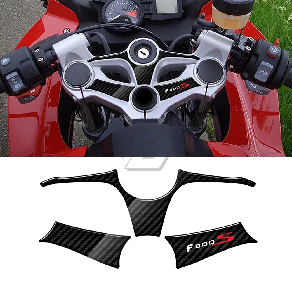 Untuk BMW Motorrad F800S 2007-2010 Stiker Garpu Depan Sepeda Motor 3D Pembela Triple Yoke Atas Tampilan Karbon