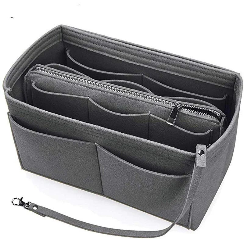 New Women Make Up Organizer Felt Insert Bag for Handbag Travel Inner Purse Portable Cosmetic Bags Fit Various Brand Bags