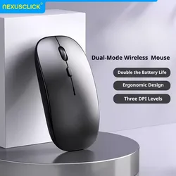 NexusClick Slim Wireless Mouse, 2.4GHz Optical 1600DPI Gamer Office Quiet Mice Ergonomic Design With USB Receiver For PC Laptop