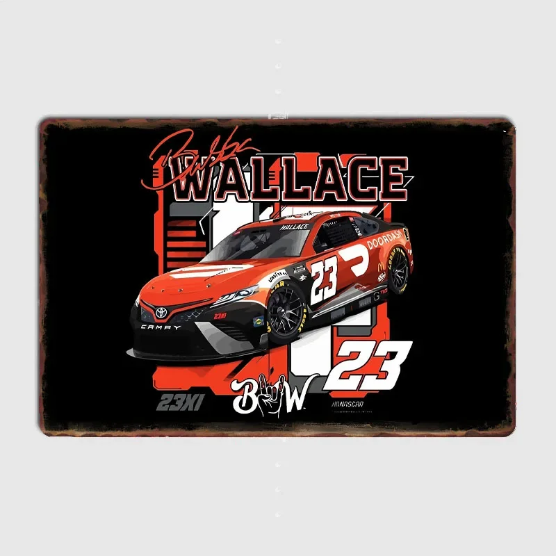 Bubba wallace 23 Nascar Racing Car-letrero de Metal Retro, cartel de Bar, letrero, decoración de pared Interior de habitación, decoración Vintage para el hogar